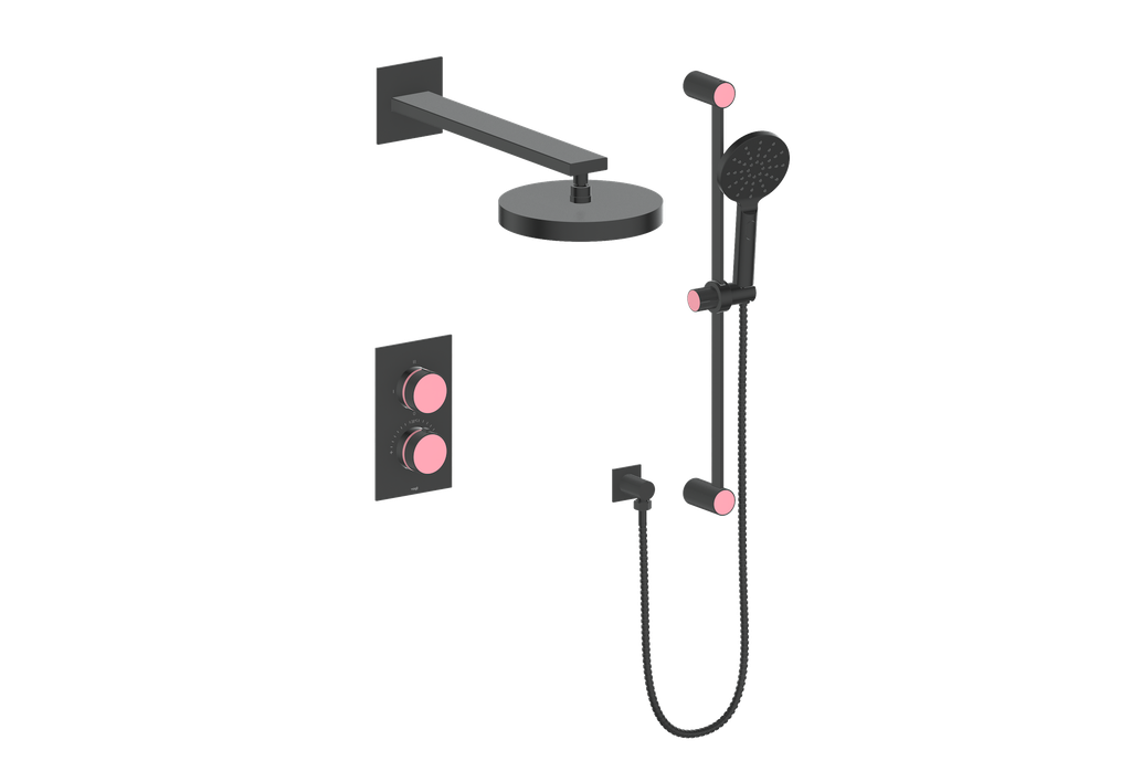 Vogt Mond 2-Way Thermostatic Shower System With Rough-In Valve, Matte Black