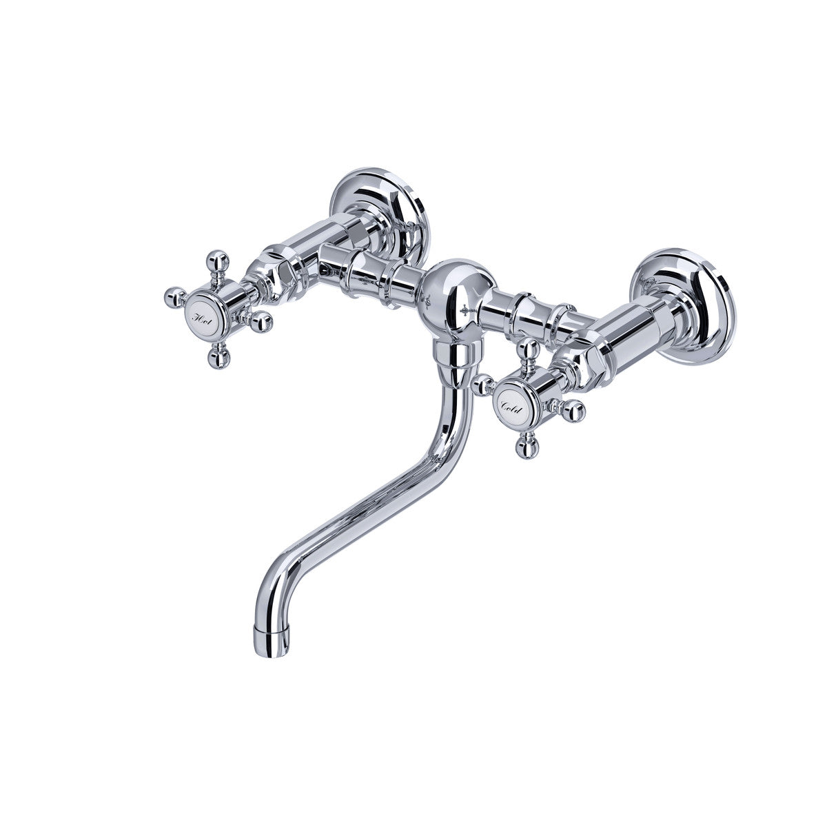 Rohl Acqui Wall Mount Bridge Lavatory Faucet Cross Handles - A1405/44XM-2