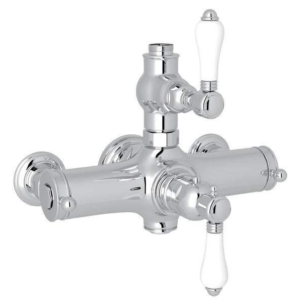 Rohl Acqui Exposed Therm Valve With Volume And Temperature Control, Porcelain Lever Handles - A4917LP