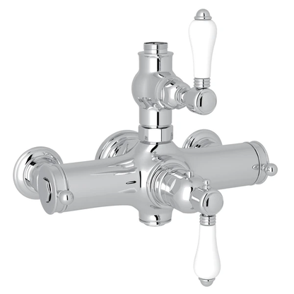 Rohl Acqui Exposed Therm Valve With Volume And Temperature Control, Porcelain Lever Handles - A4917LP