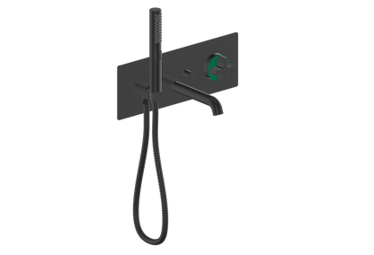 Vogt Mond Wall Mount Tub Filler Complete With Rough-In Valve In Matte Black