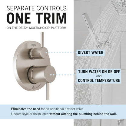 Delta T342702 Modern Cylindrical Raincan Shower Trim with Hand Shower