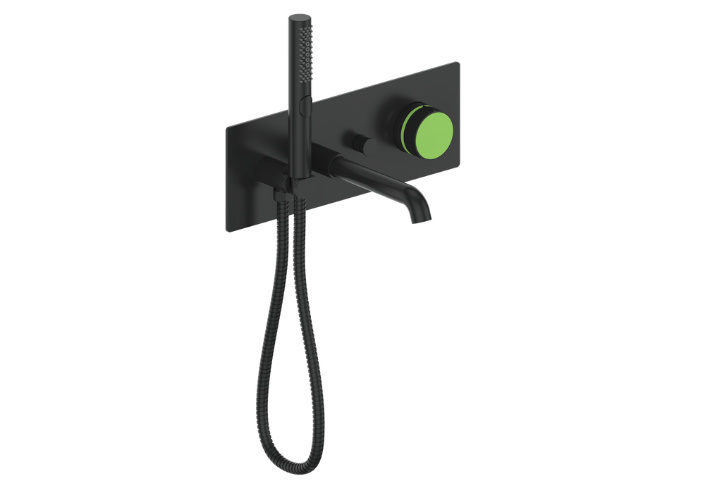 Vogt Mond Wall Mount Tub Filler Complete With Rough-In Valve In Matte Black
