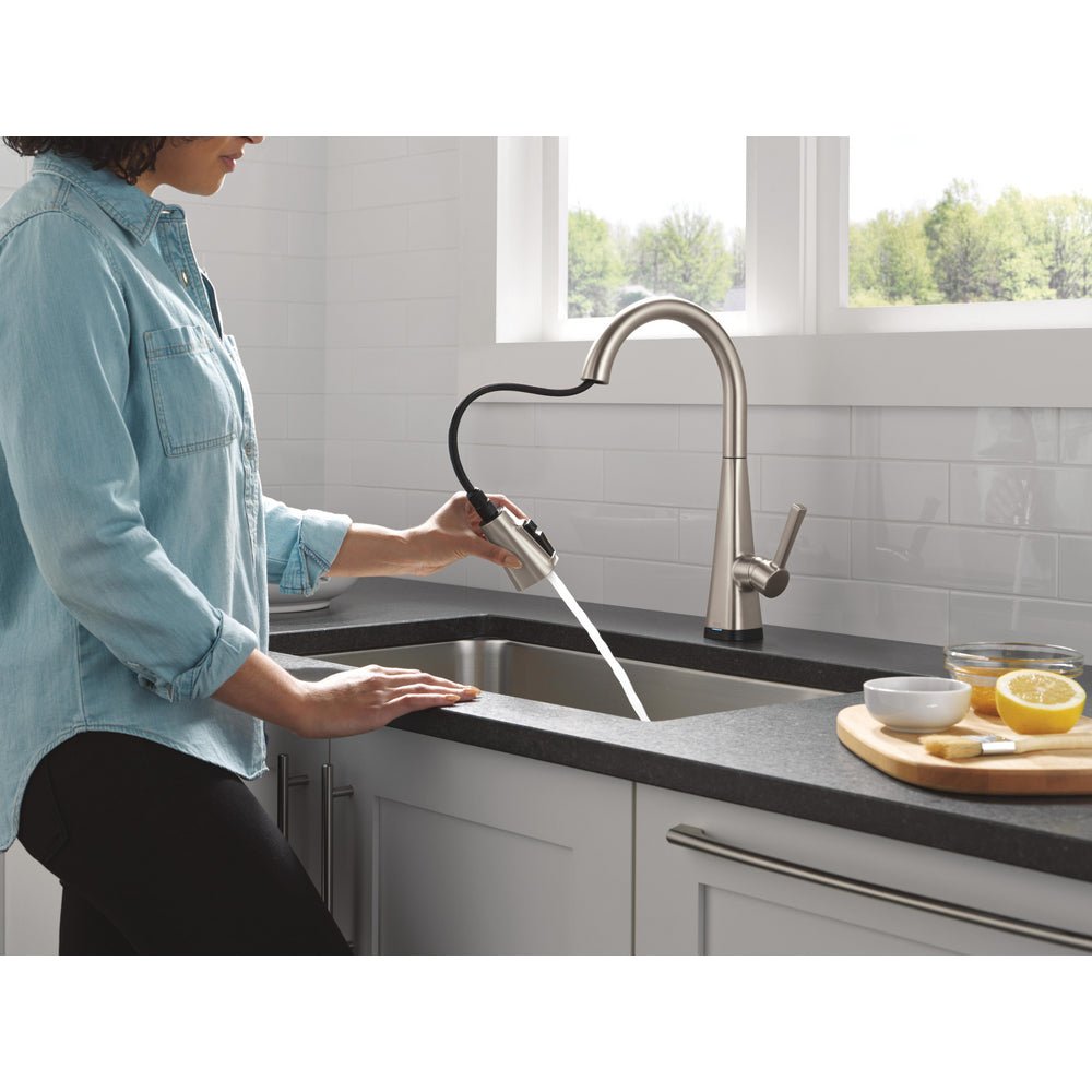 Robinet de cuisine Delta Lenta Touchless avec douchette extractible