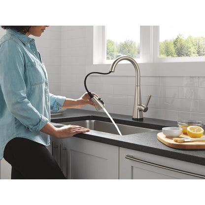 Robinet de cuisine Delta Lenta Touchless avec douchette extractible