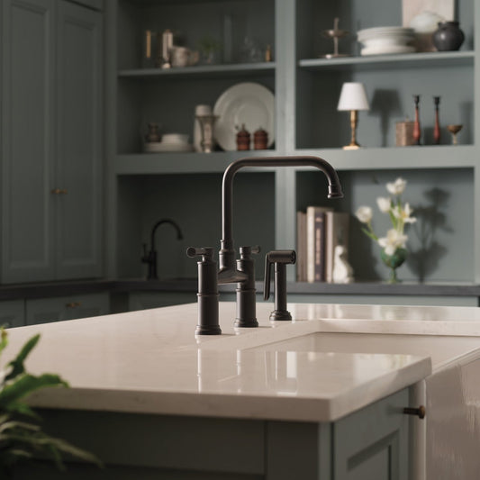 Brizo Artesso Bridge Faucet With Side Sprayer - 62525LF