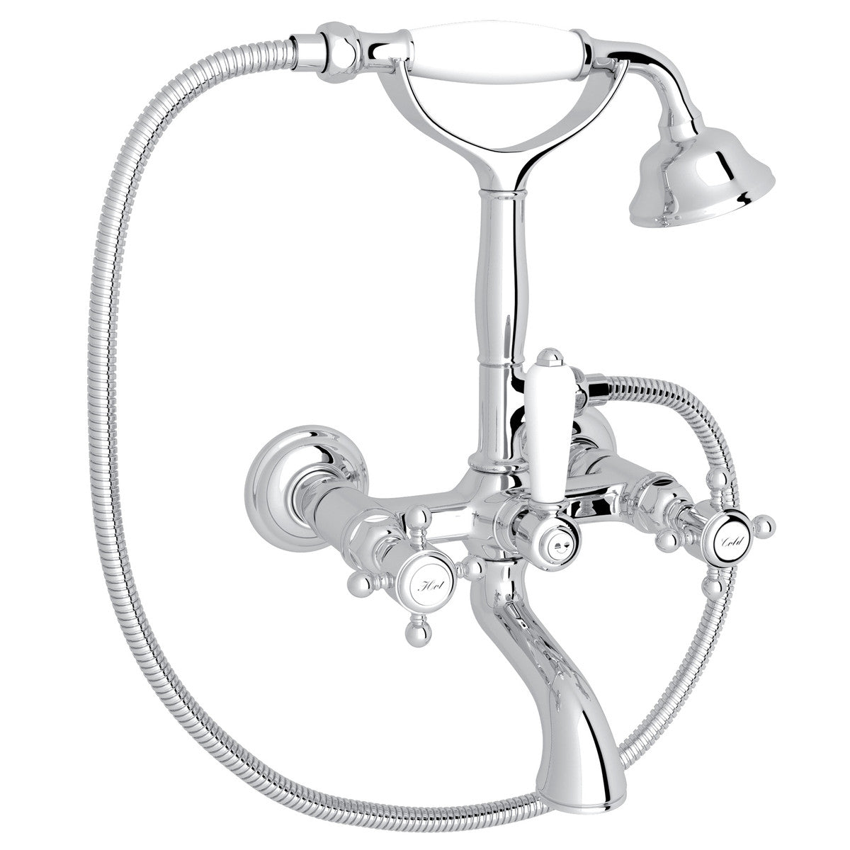 Rohl Acqui Exposed Wall Mount Tub Filler, Cross Handles - A1401XM