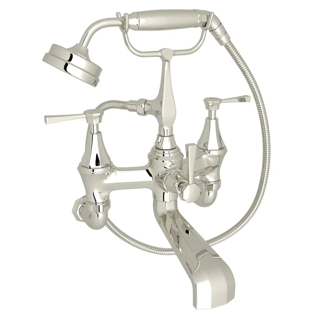 Perrin & Rowe Deco Exposed Wall Mount Tub Filler With Handshower