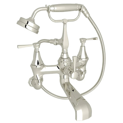 Perrin & Rowe Deco Exposed Wall Mount Tub Filler With Handshower