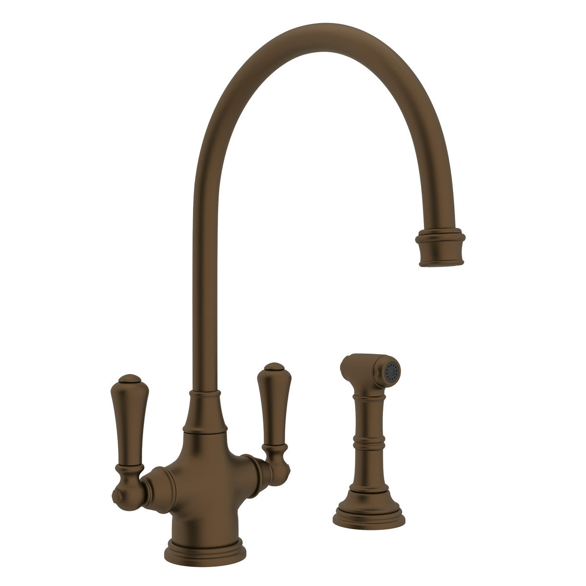 Perrin & Rowe Georgian Era Two Handle Kitchen Faucet With Side Spray 1.8 GPM