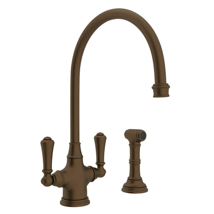 Perrin & Rowe Georgian Era Two Handle Kitchen Faucet With Side Spray 1.8 GPM