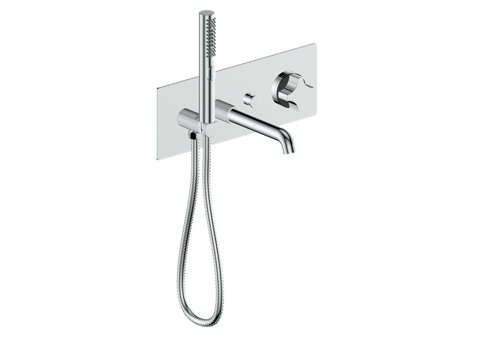Vogt Mond Wall Mount Tub Filler Complete With Rough-In Valve In Polished Chrome