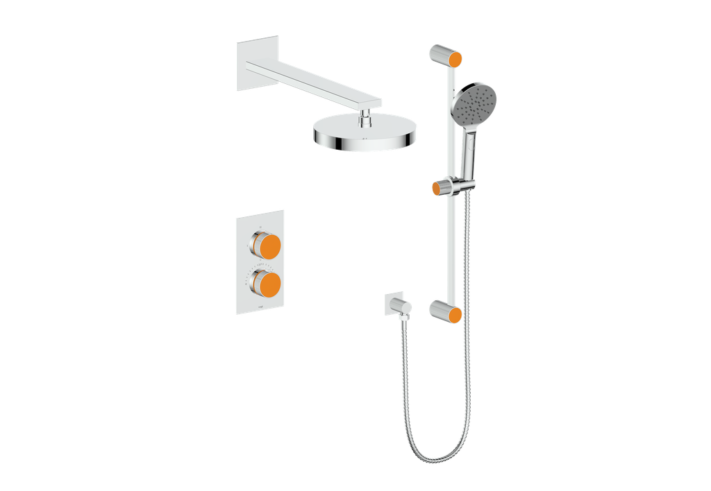 Vogt Mond 2-Way Thermostatic Shower System With Rough-In Valve, Polished Chrome