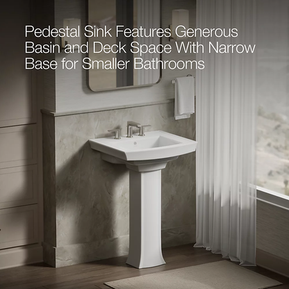 Kohler Archer 24" Rectangular Pedestal Bathroom Sink