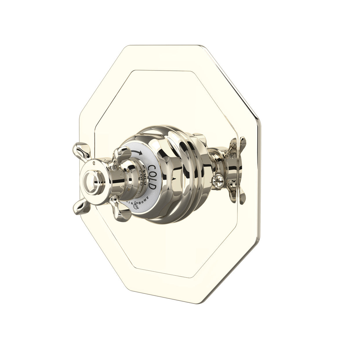 Perrin & Rowe Edwardian 3/4" Octagonal Thermostatic Trim Without Volume Control, Cross Handle
