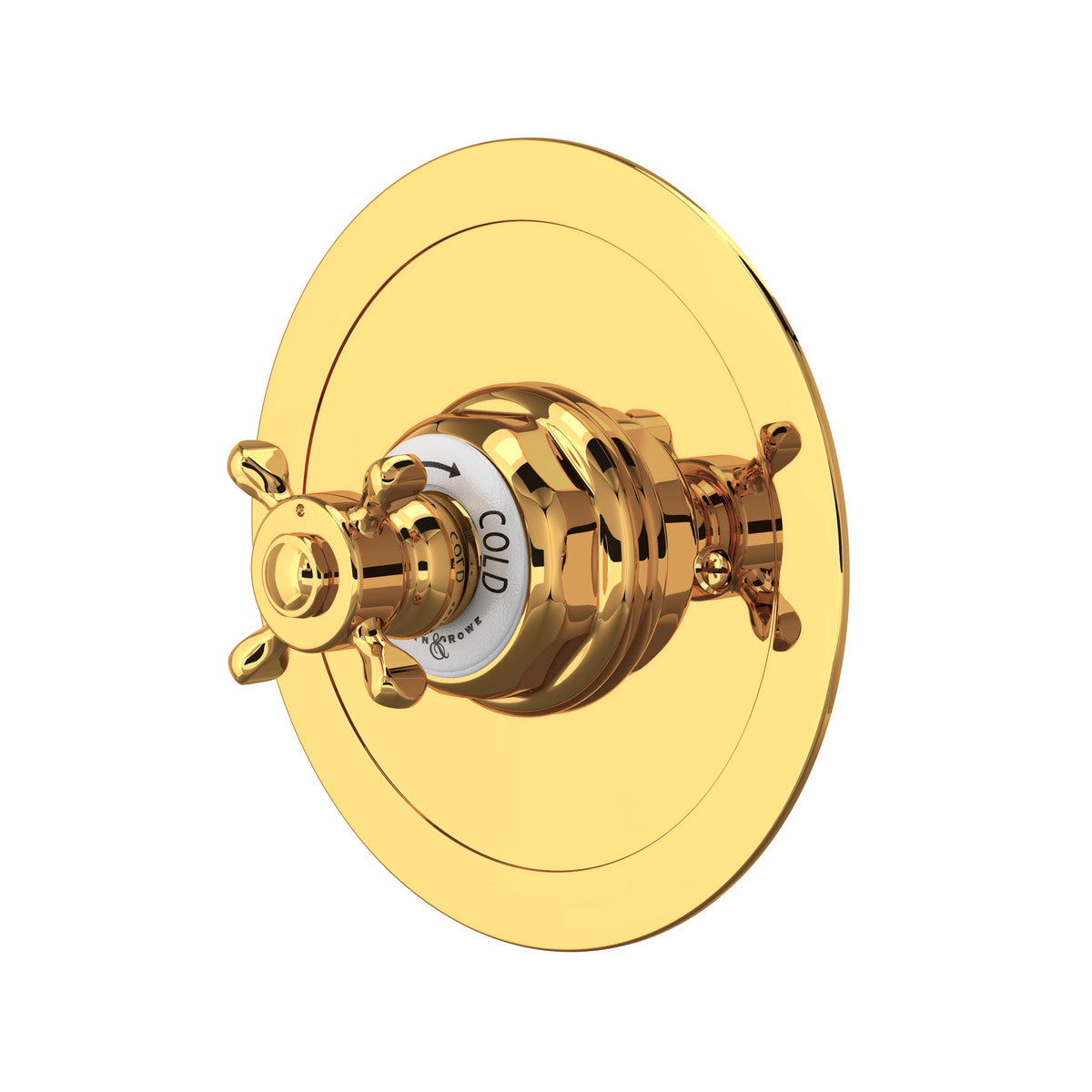 Perrin & Rowe Edwardian 3/4" Round Thermostatic Trim Without Volume Control, Cross Handle