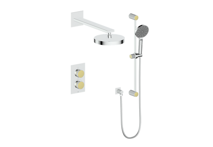 Vogt Mond 2-Way Thermostatic Shower System With Rough-In Valve, Polished Chrome