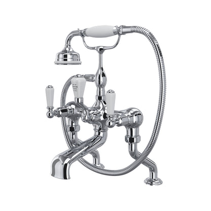 Perrin & Rowe Edwardian Exposed Deck Mount Tub Filler With Handshower, Lever Handle
