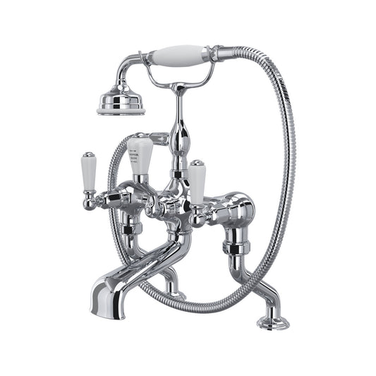 Perrin & Rowe Edwardian Exposed Deck Mount Tub Filler With Handshower, Lever Handle