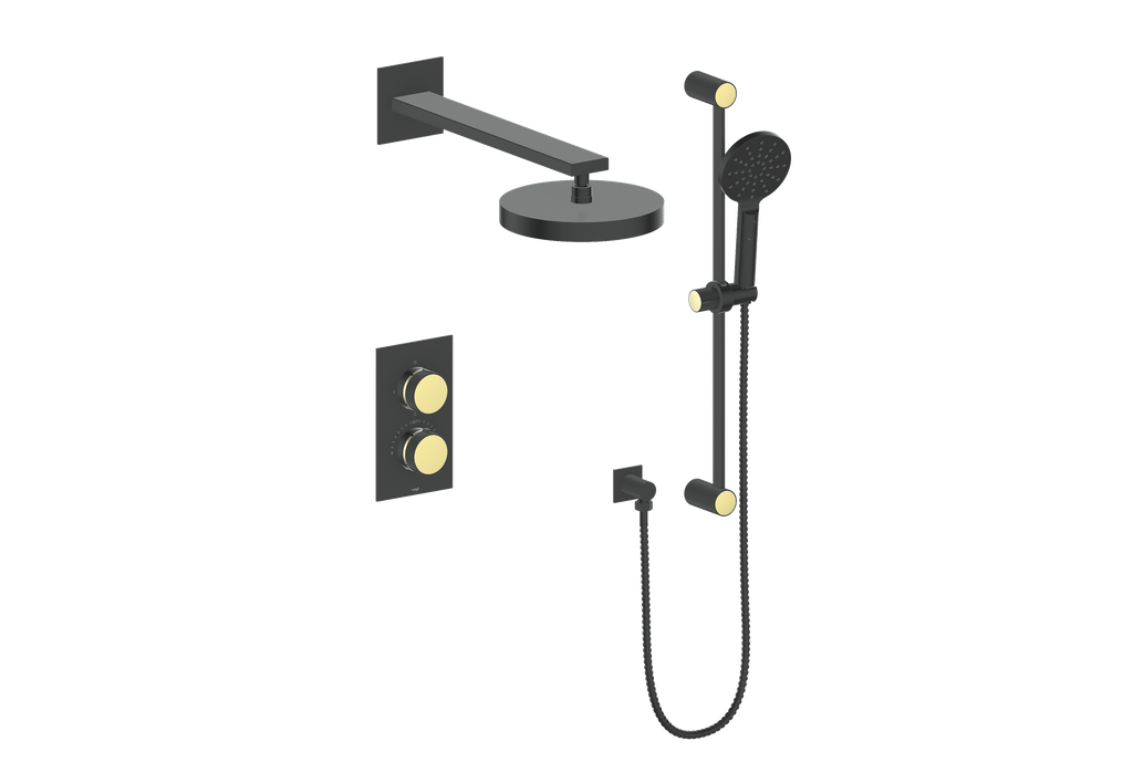 Vogt Mond 2-Way Thermostatic Shower System With Rough-In Valve, Matte Black
