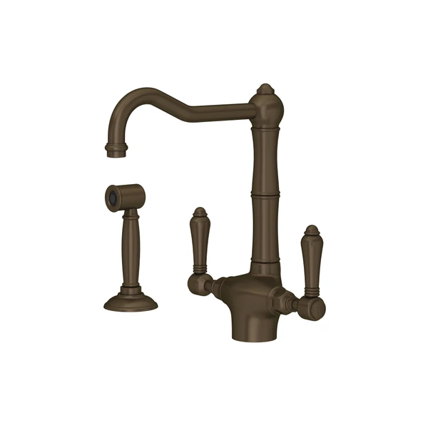 Rohl Acqui Two Handle Kitchen Faucet With Side Spray & Lever Handles - A1679LMWS-2