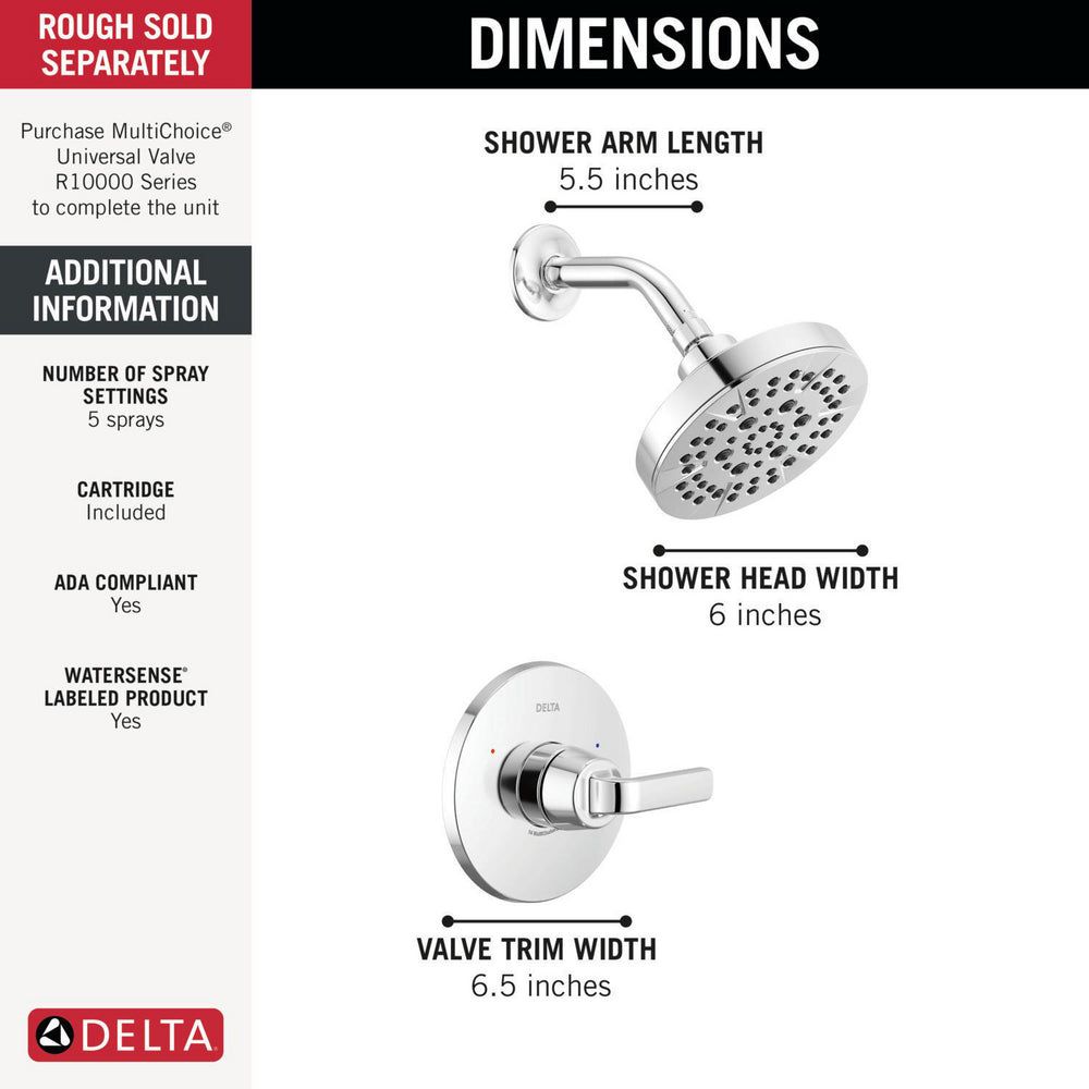 Delta Lineax Monitor 14 Series Shower Trim - T14262