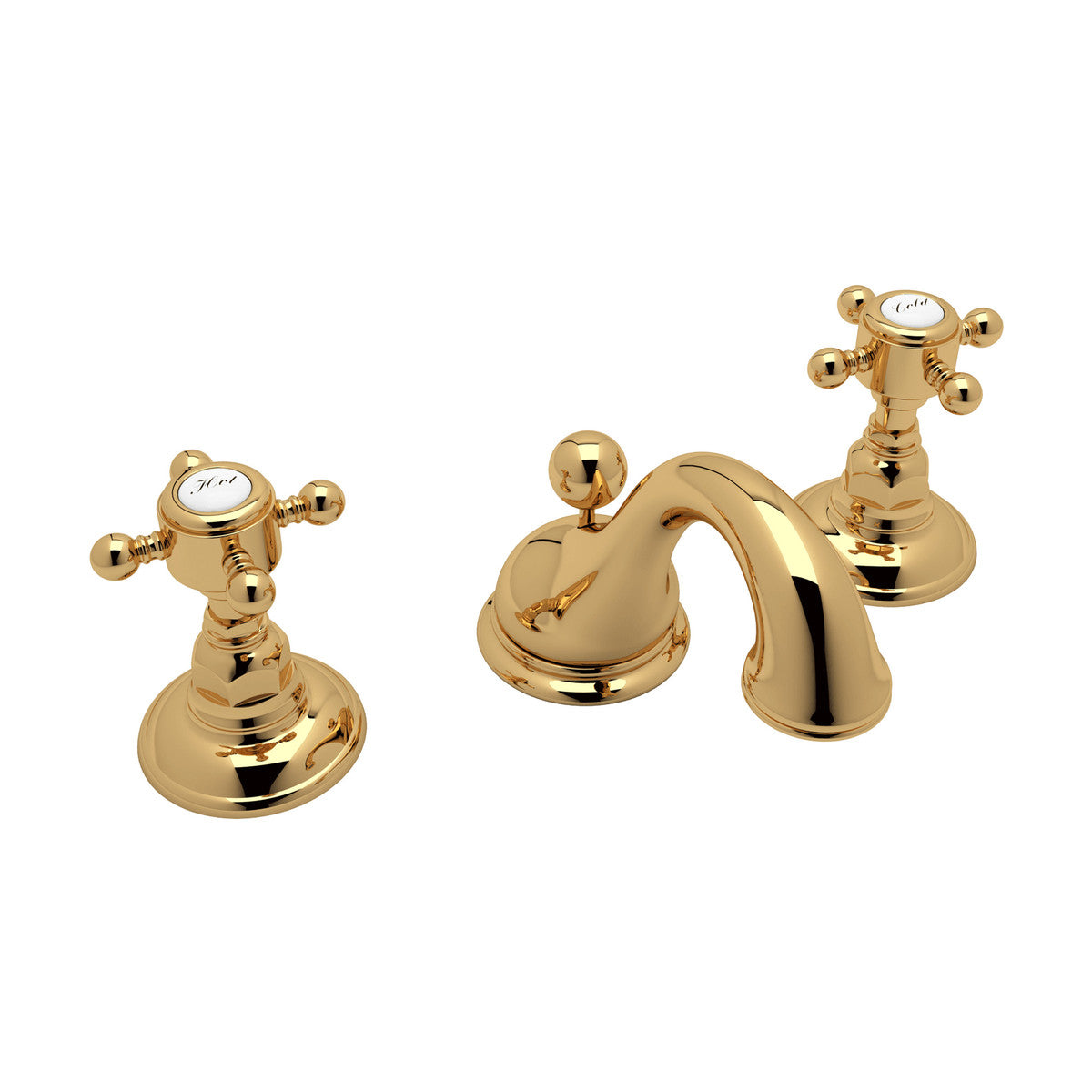 Rohl Acqui Widespread Lavatory Faucet With Low Spout Cross Handles - A1408XM-2