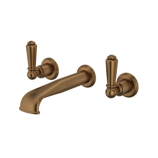 Perrin & Rowe Edwardian Wall Mount 3-Hole Concealed Bathroom Faucet With U-Spout