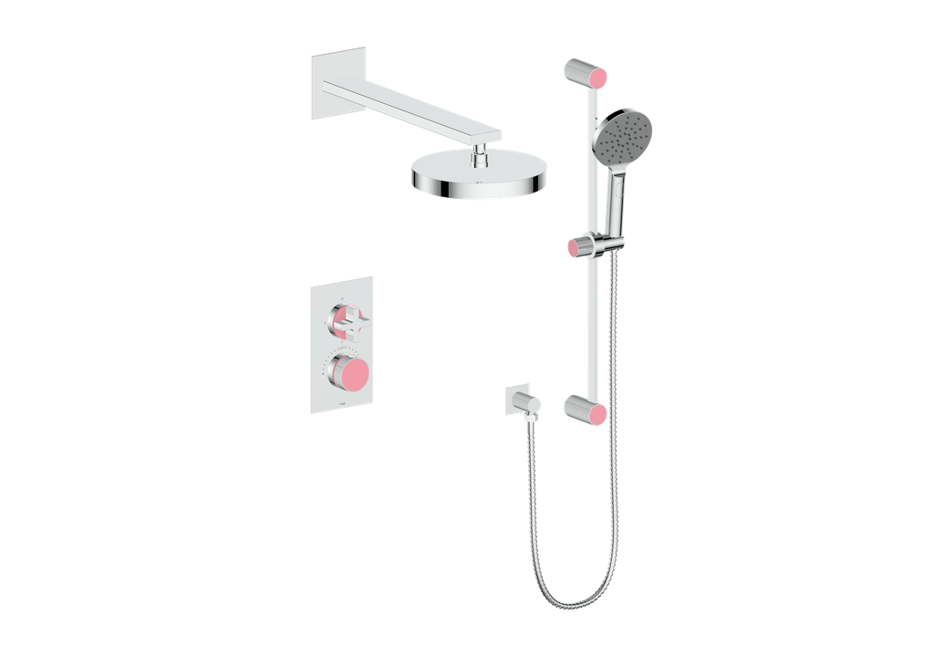 Vogt Mond 2-Way Thermostatic Shower System With Rough-In Valve, Polished Chrome