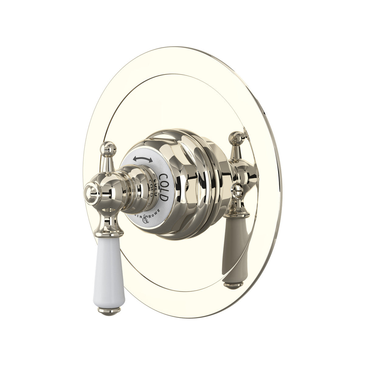 Perrin & Rowe Edwardian 3/4" Round Thermostatic Trim Without Volume Control, Lever Handle