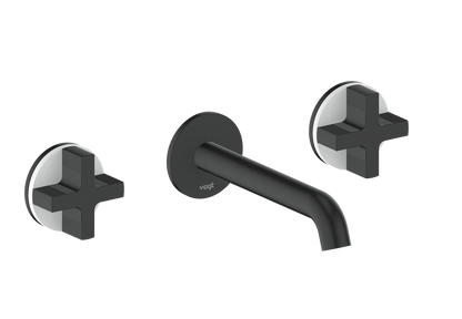 Vogt Mond 8" C.C. Wall-Mount Lavatory Faucet in Matte Black, Trim Only