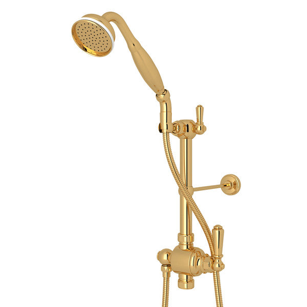 Perrin & Rowe Riser Diverter, Handshower, Handshower Holder, Hose And 8" Thermostatic Outlet, U.5373NLS-APC