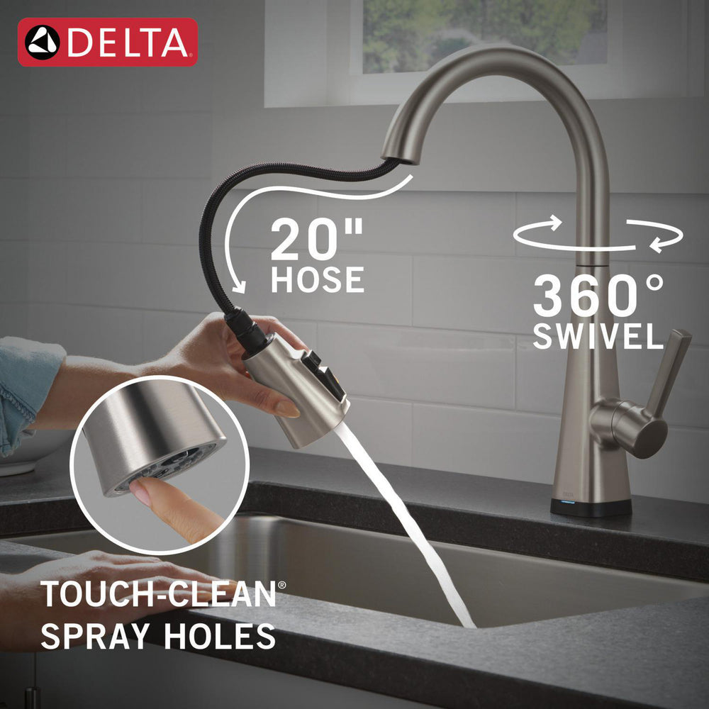 Robinet de cuisine Delta Lenta Touchless avec douchette extractible