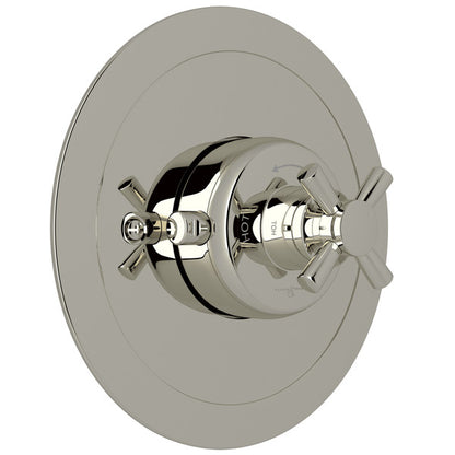 Perrin & Rowe Holborn 3/4" Round Thermostatic Trim Without Volume Control, Cross Handle