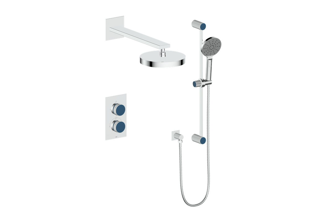 Vogt Mond 2-Way Thermostatic Shower System With Rough-In Valve, Polished Chrome