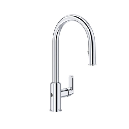 Riobel Arca Pull-Down Touchless Kitchen Faucet With C-Spout Dual Spray 1.5 GPM