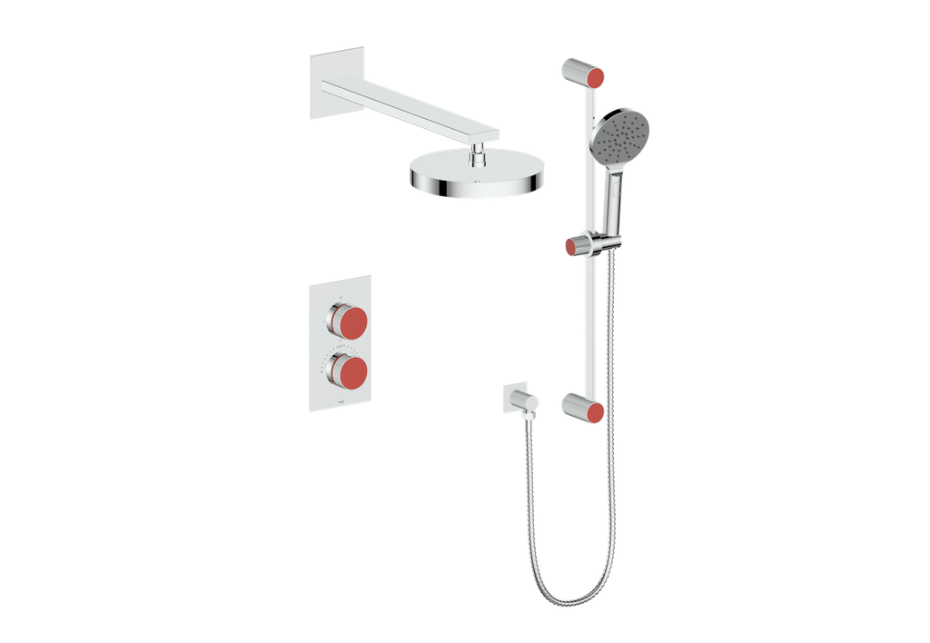 Vogt Mond 2-Way Thermostatic Shower System With Rough-In Valve, Polished Chrome