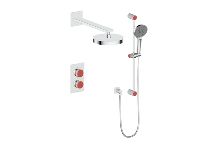 Vogt Mond 2-Way Thermostatic Shower System With Rough-In Valve, Polished Chrome