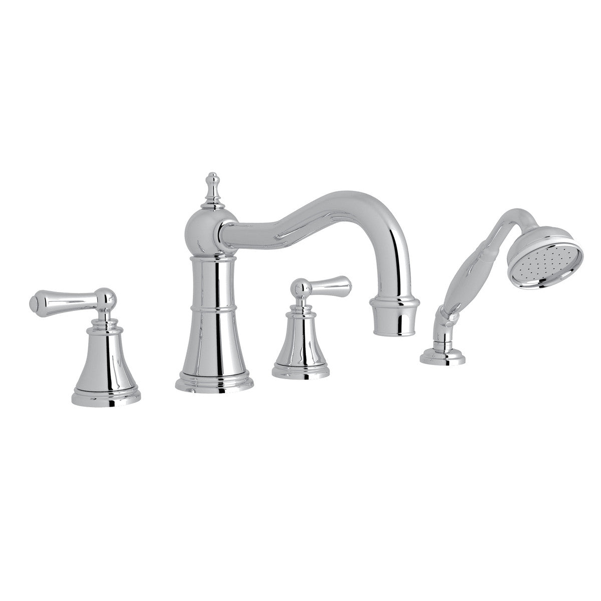 Perrin & Rowe Georgian Era 4-Hole Deck Mount Tub Filler With Column Spout Lever Handle
