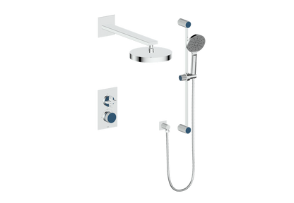 Vogt Mond 2-Way Thermostatic Shower System With Rough-In Valve, Polished Chrome
