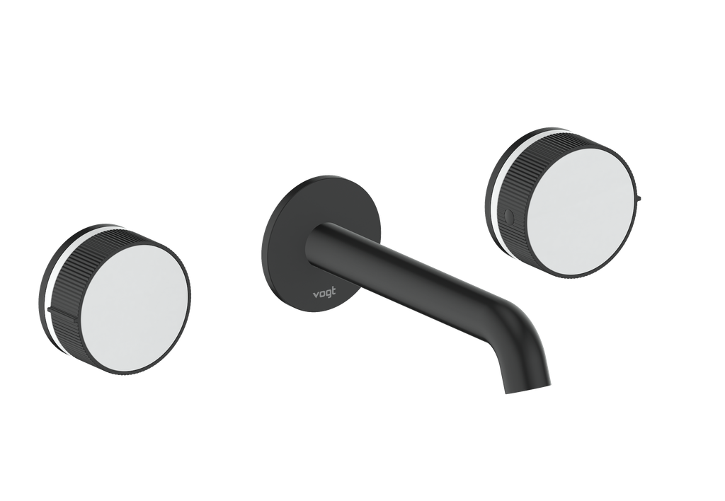 Vogt Mond 8" C.C. Wall-Mount Lavatory Faucet in Matte Black, Trim Only