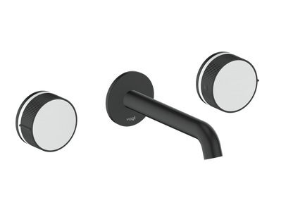 Vogt Mond 8" C.C. Wall-Mount Lavatory Faucet in Matte Black, Trim Only