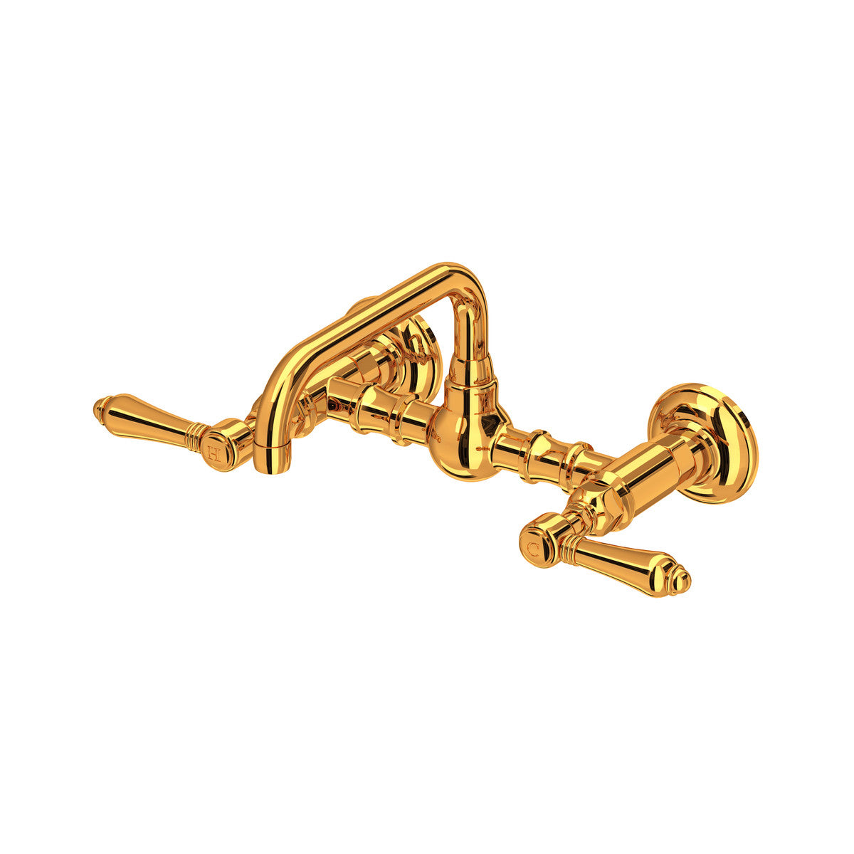 Rohl Acqui Wall Mount Bridge Lavatory Faucet With U-Spout Lever Handles - A1423LM-2