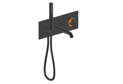 Vogt Mond Wall Mount Tub Filler Complete With Rough-In Valve In Matte Black