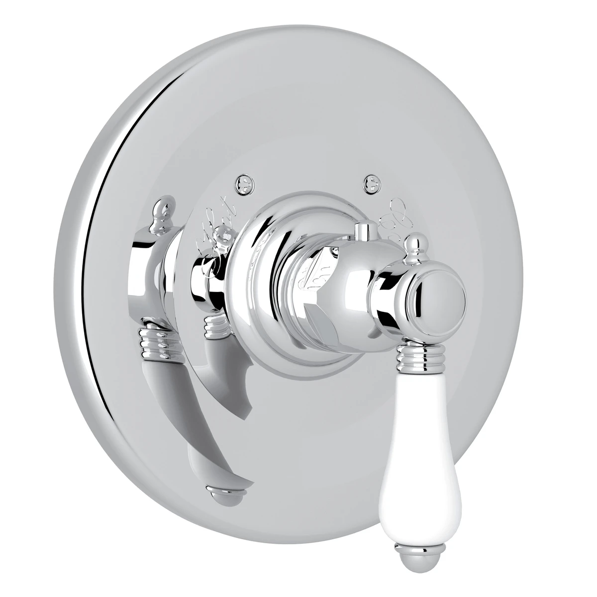 Rohl Acqui 3/4" Thermostatic Trim Without Volume Control, Porcelain Lever Handles - A4914LP