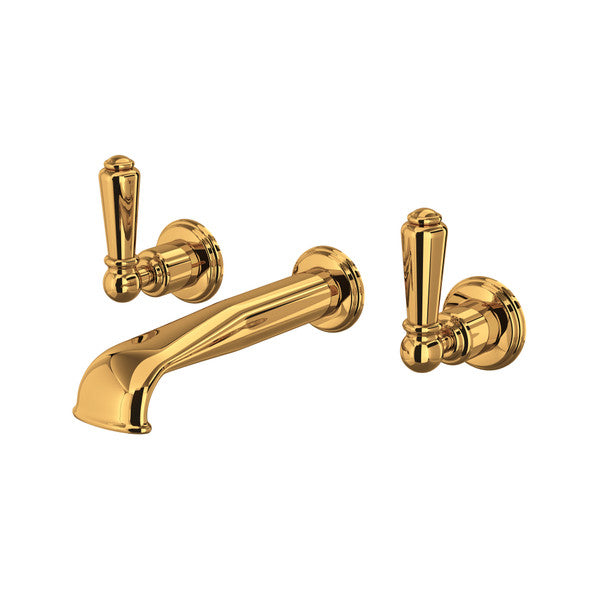 Perrin & Rowe Edwardian Wall Mount 3-Hole Concealed Bathroom Faucet With U-Spout