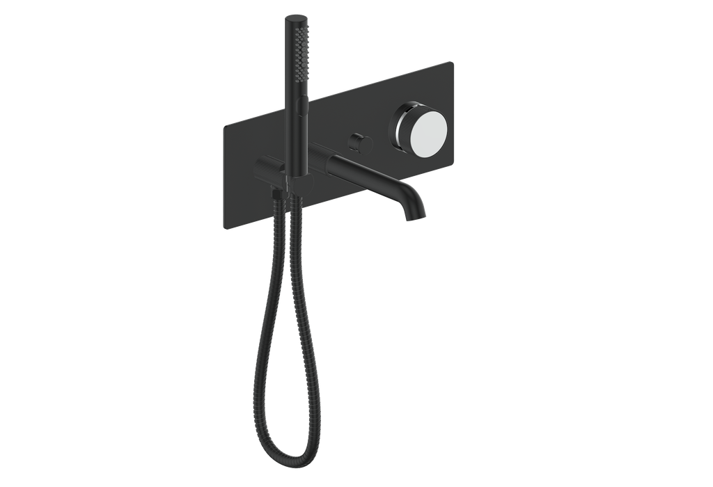 Vogt Mond Wall Mount Tub Filler Complete With Rough-In Valve In Matte Black