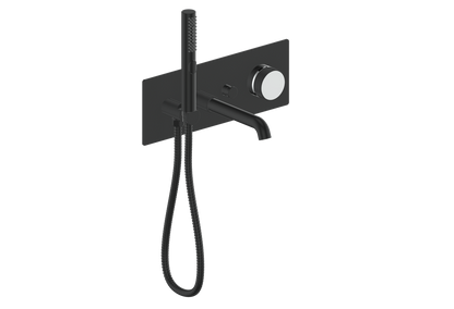 Vogt Mond Wall Mount Tub Filler Complete With Rough-In Valve In Matte Black