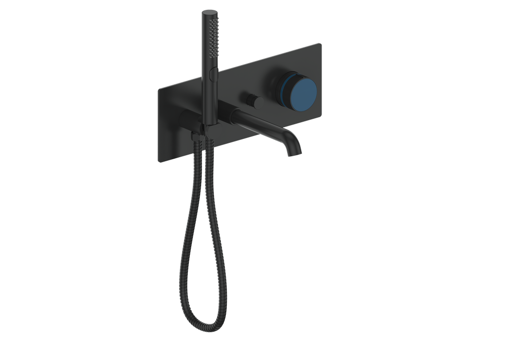 Vogt Mond Wall Mount Tub Filler Complete With Rough-In Valve In Matte Black