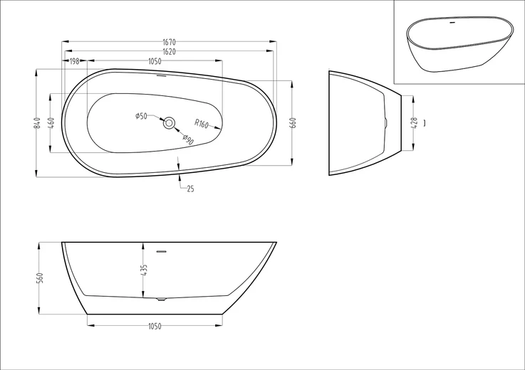 Kodaen Melon 66" One Piece Freestanding Bathtub